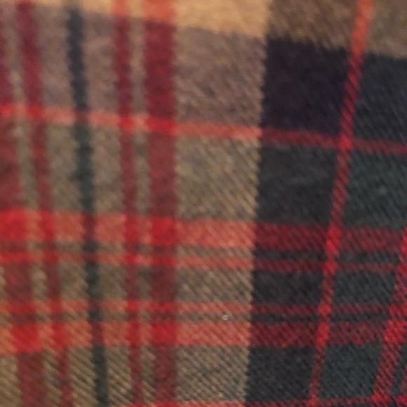L.L. Bean Men’s Plaid Button Down Shirt Sz M Wool Blend LS Red Brown & Navy - Picture 5 of 5